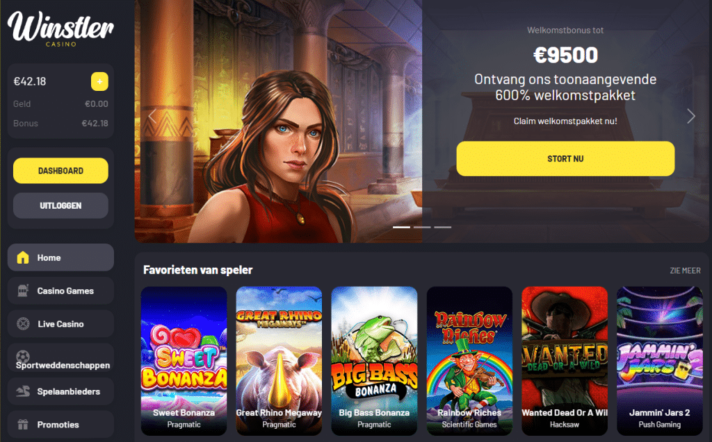 Winstler - Pay and play casino met grote pay n play casino bonus voor nieuwe gebruikers